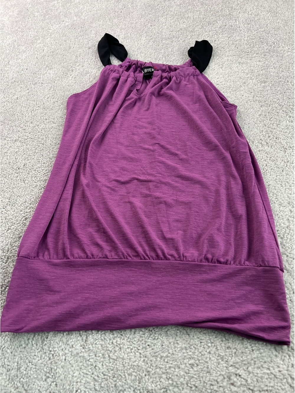 A. Byer Women's Sleeveless Blouse With Black Straps, Size M